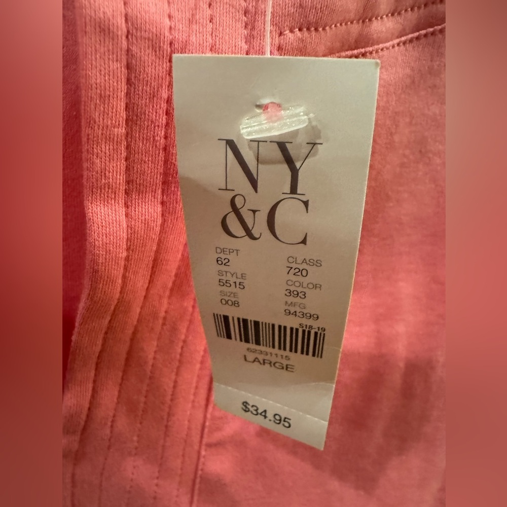 New York & Company Pink Sleeveless Dress Pullover Mini Cotton Size L :NWT - Picture 7 of 12